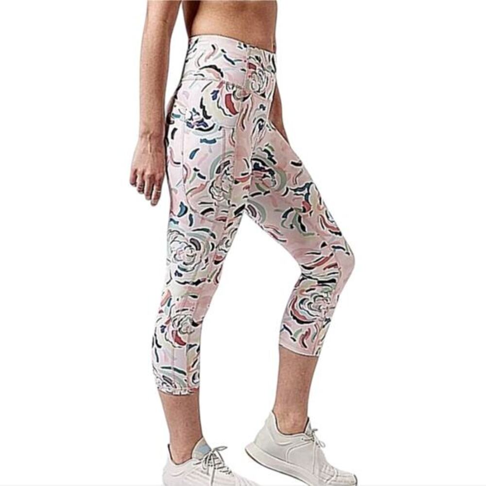 Athleta Women's Ultimate Stash II Capri color Elegance Floral Orchid Plus 3X New - Picture 4 of 16